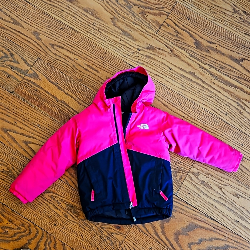 The North Face Kids Pink and Black Puffer Jacket